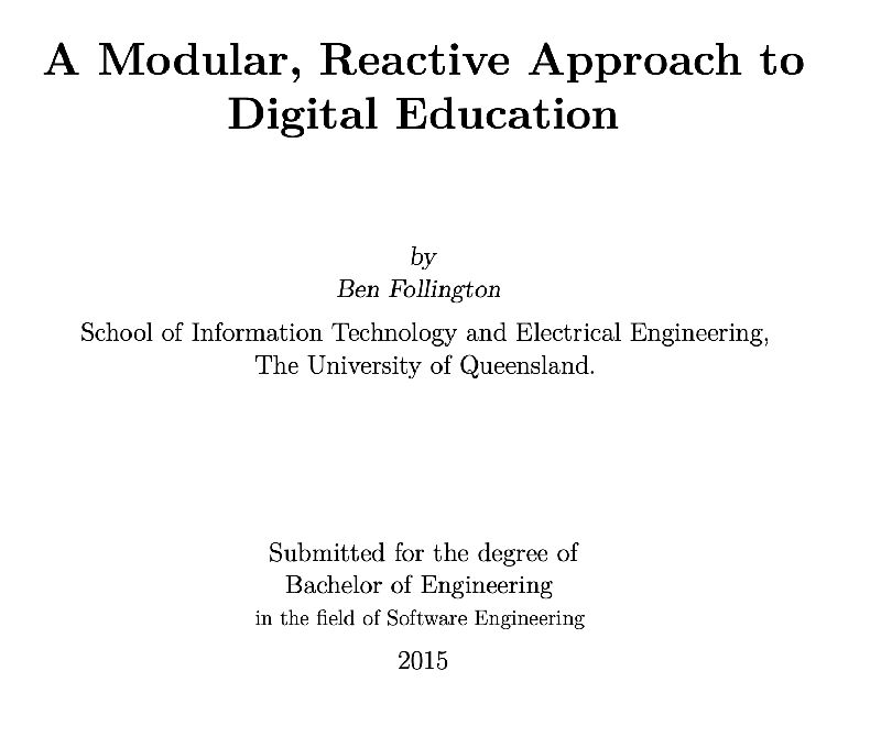 A Modular, Reactive Approach to Digital Education