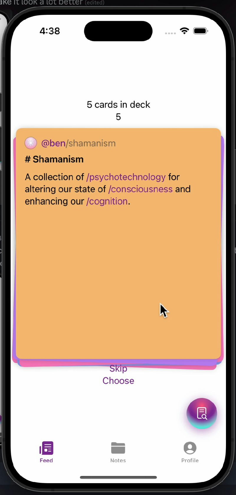 Subconscious: Early Card Prototypes