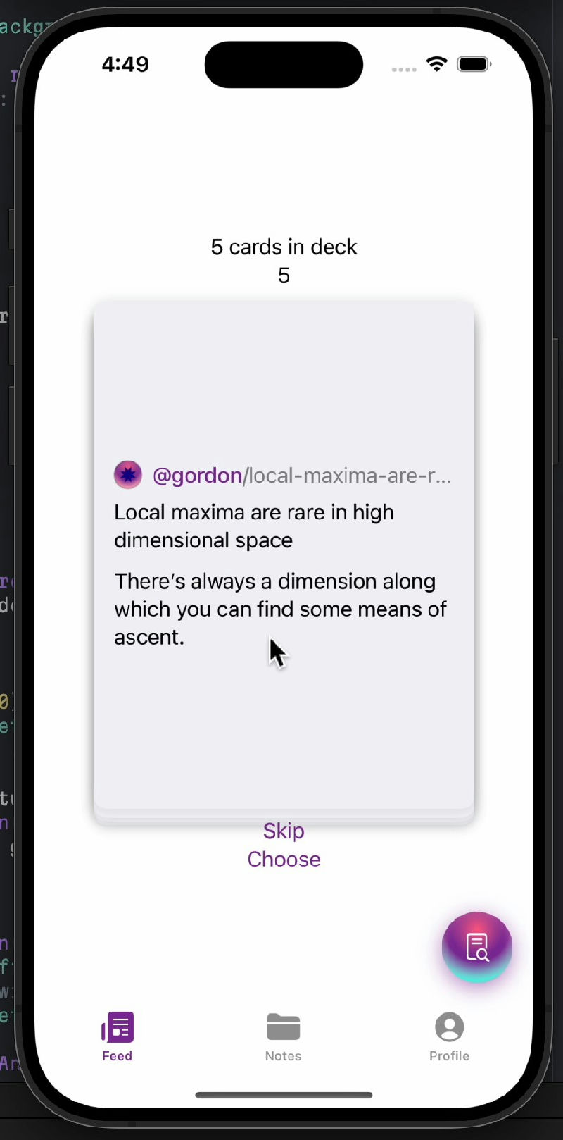 Subconscious: Early Card Prototypes